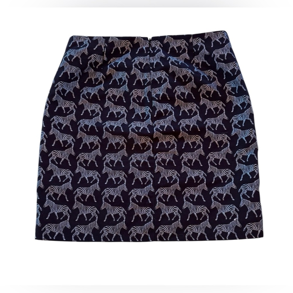 J. Crew Jacquard Zebra Mini Skirt Black Silver Metallic Pattern Size 00 - Picture 10 of 16